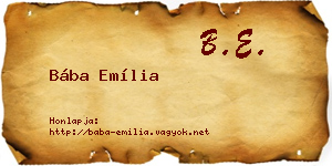 Bába Emília névjegykártya